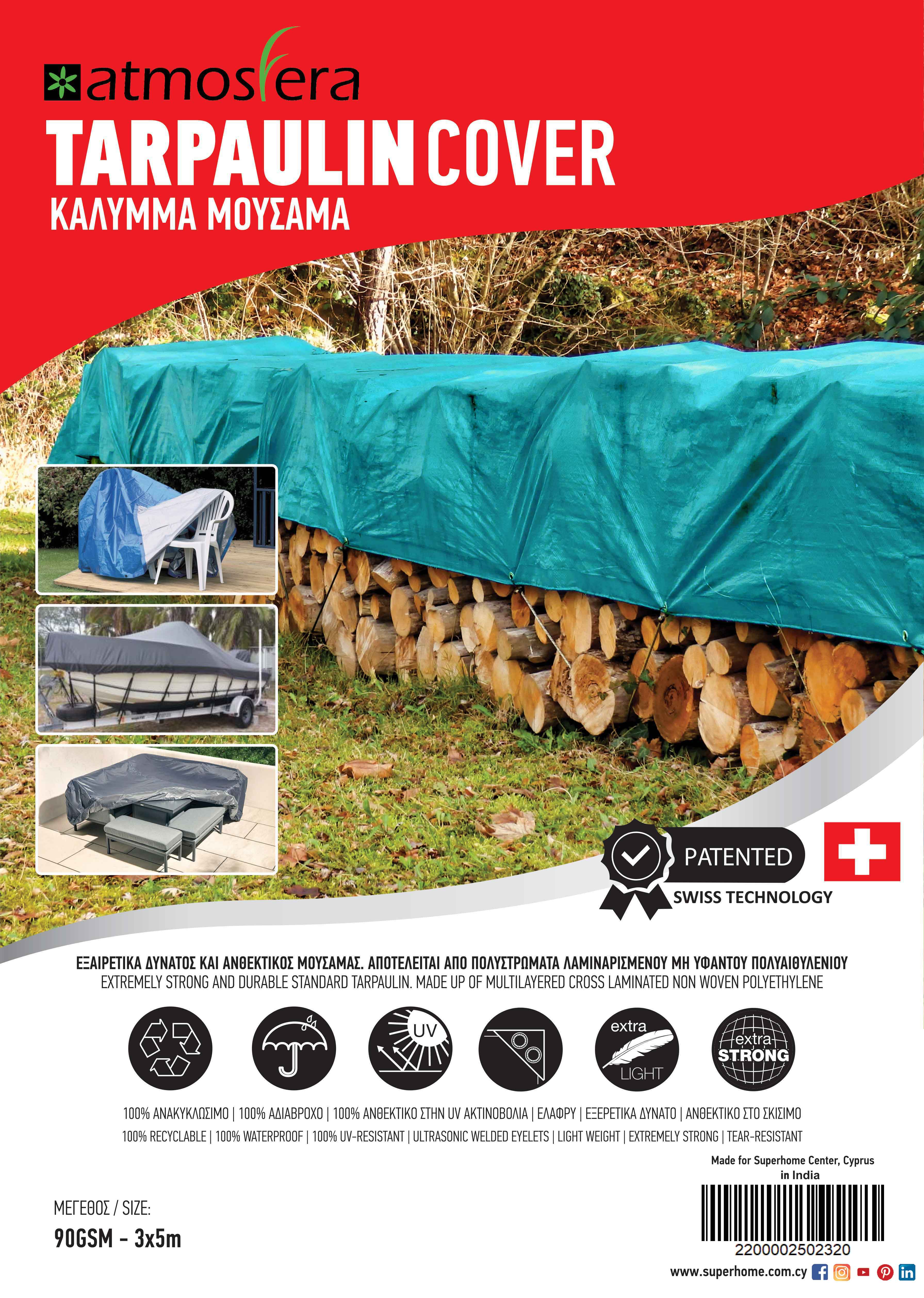 ATMOSFERA TARPAULIN COVER 90GSM 3X5M GREEN