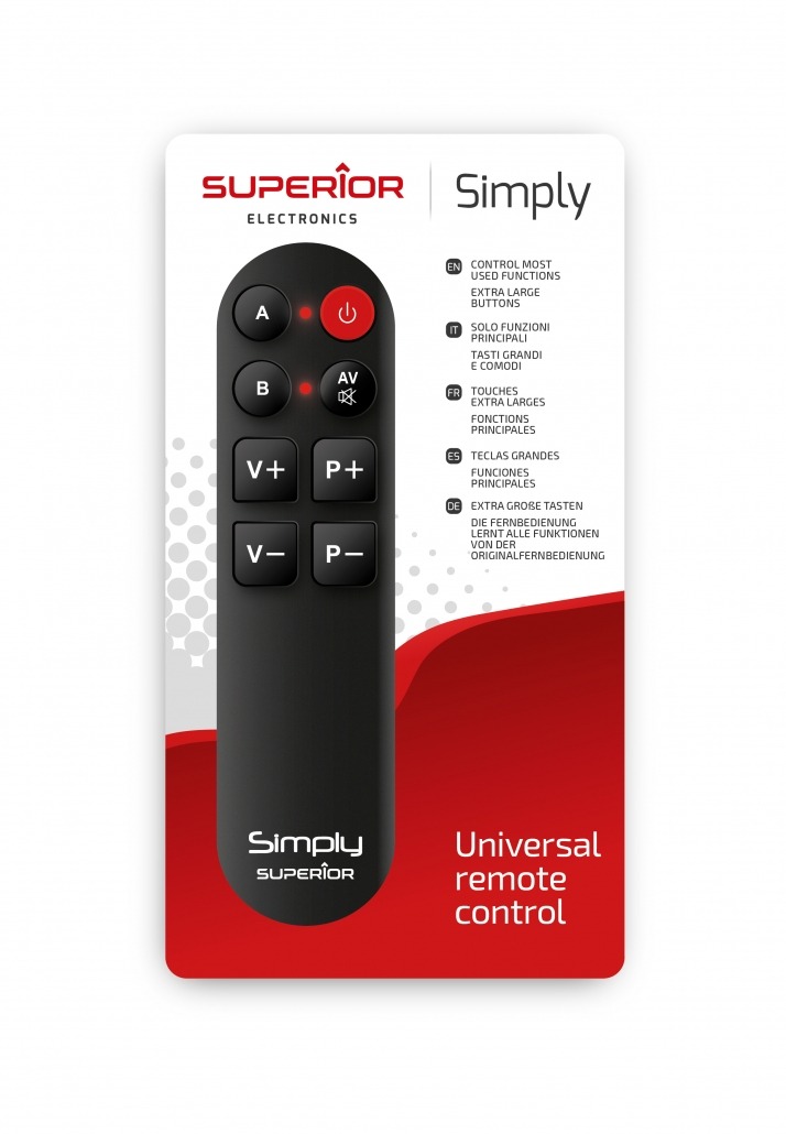 SUPERIOR SUPTLB002 UNIVERSAL REMOTE CONTROL SIMPLY NUMERIC