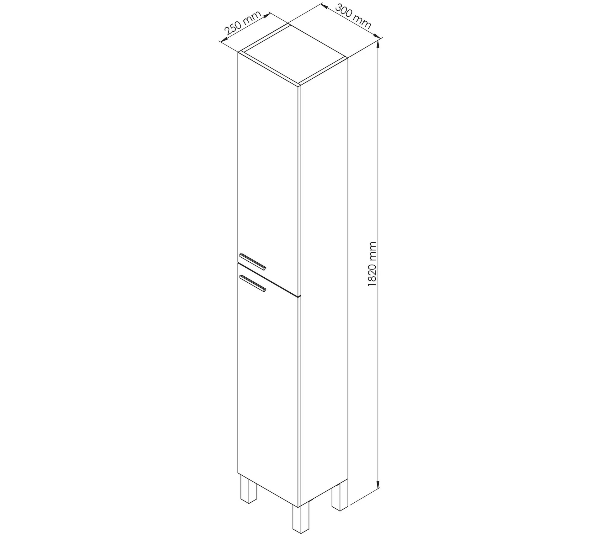 FORES LC1 COLUMN 2 DOORS 30X25X182CM WHITE