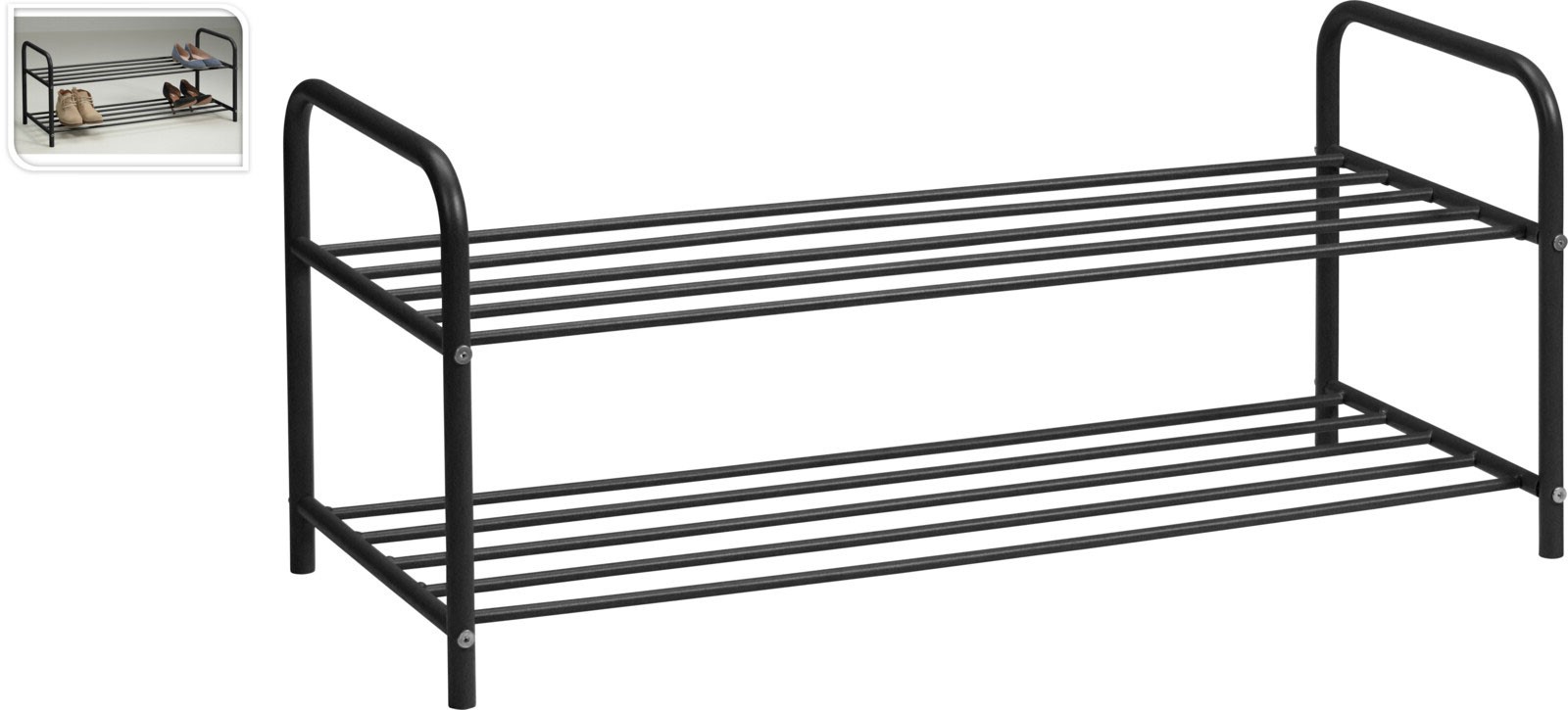 SHOE RACK 2 LAYERS 91X35X38.5CM