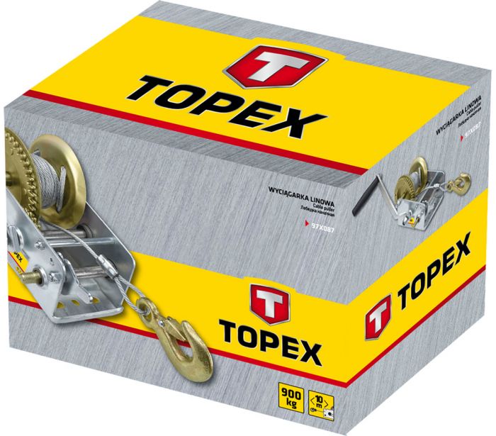 TOPEX HAND WINCHES 2000LBS 900KG WIRE 10M