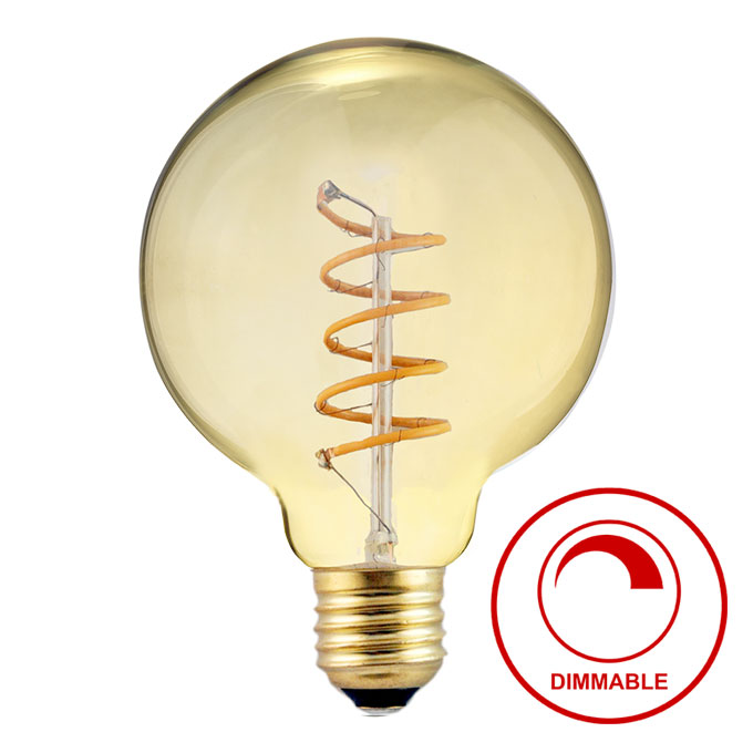 SUNLIGHT 'ΝΗΜΑΤΟΣ' LED 4W G125 ΛΑΜΠΤΗΡΑΣ E27 270LM 2000K AMBER DIMMABLE