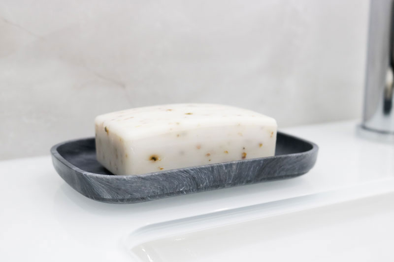 STONE SOAP DISH BLACK MARBLE