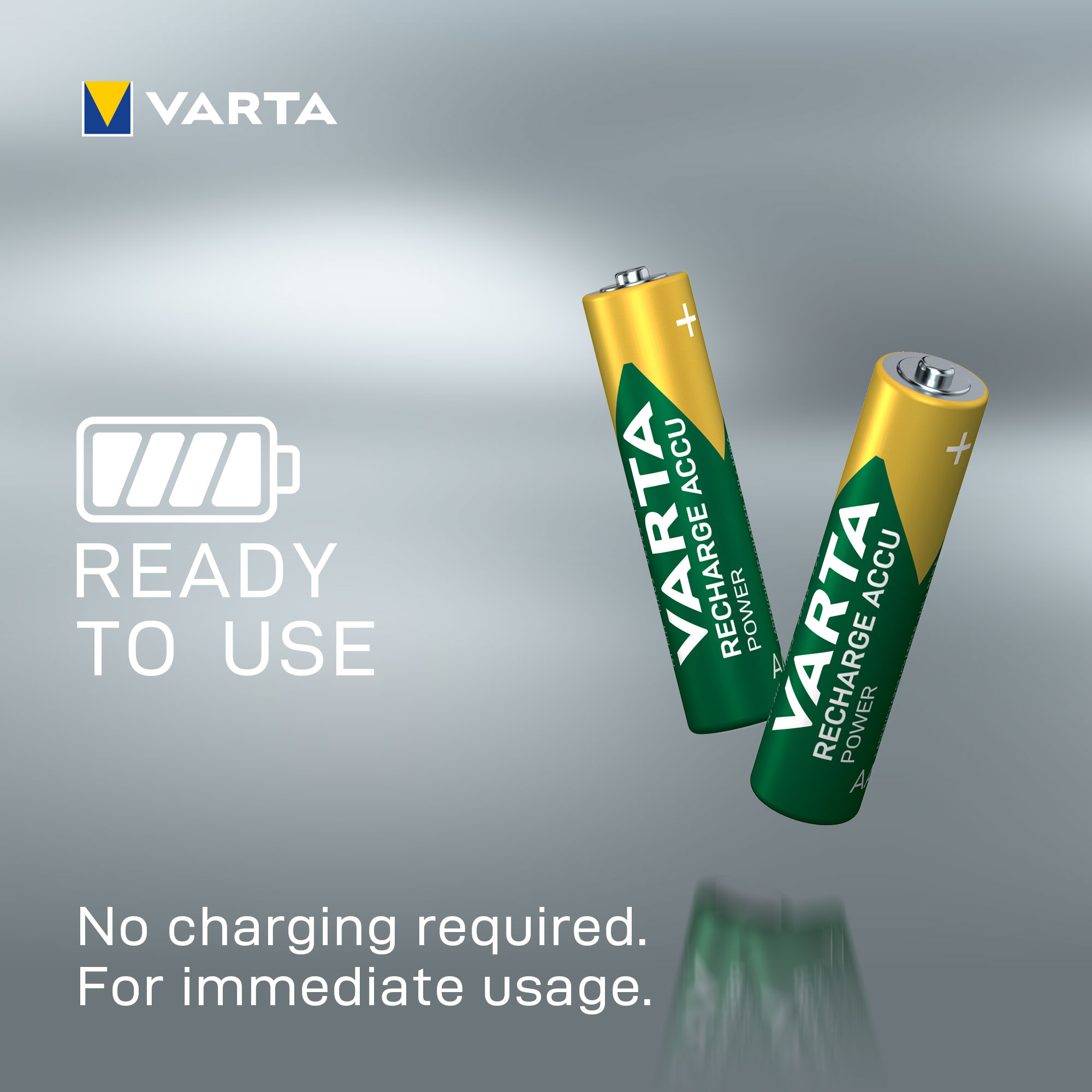 VARTA RECHARGE ACCU POWER PRE-CHARGED RECHARGEABLE BATTERIES AAA 3+1 PACK 1000MAH