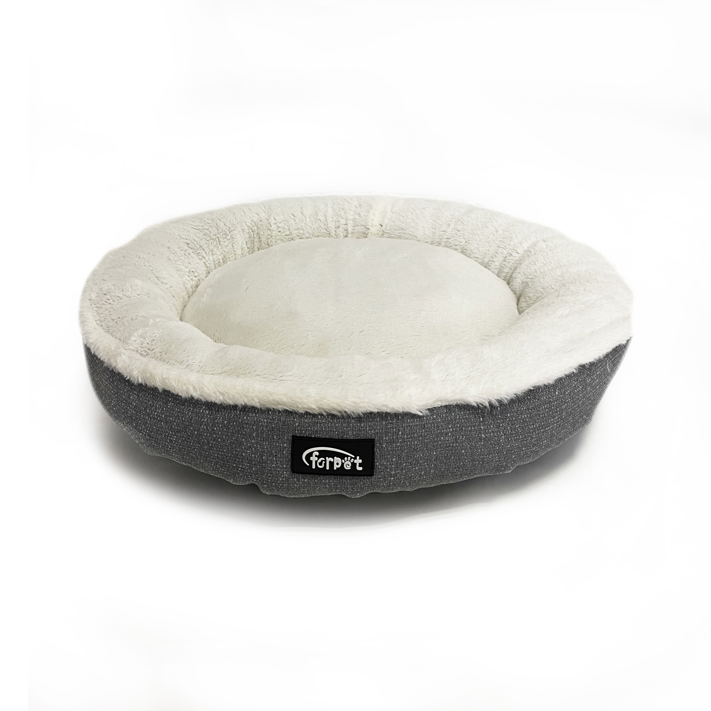 SHC DOG BED 55X55X15CM WHITE GREY