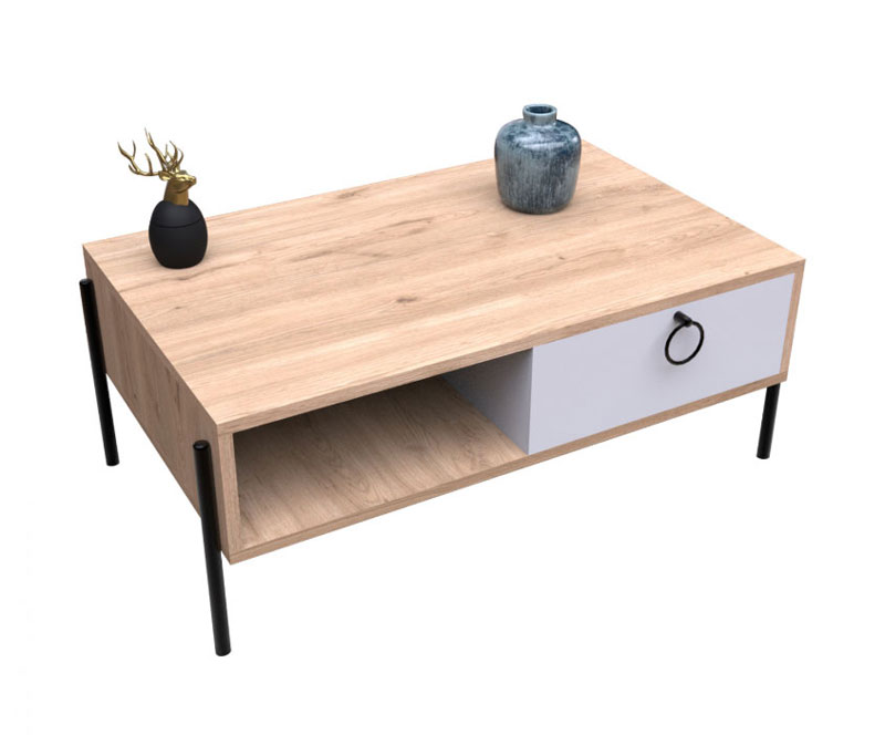 COFFEE TABLE HM9247.01 OAK WHITE 90X56X37.6CM