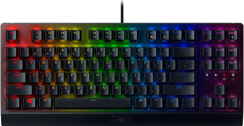 RAZER BLACKWIDOW V3 TENKEYLESS MECHANICAL GAMING KEYBOARD GREEN LAYOUT & SWITCHES