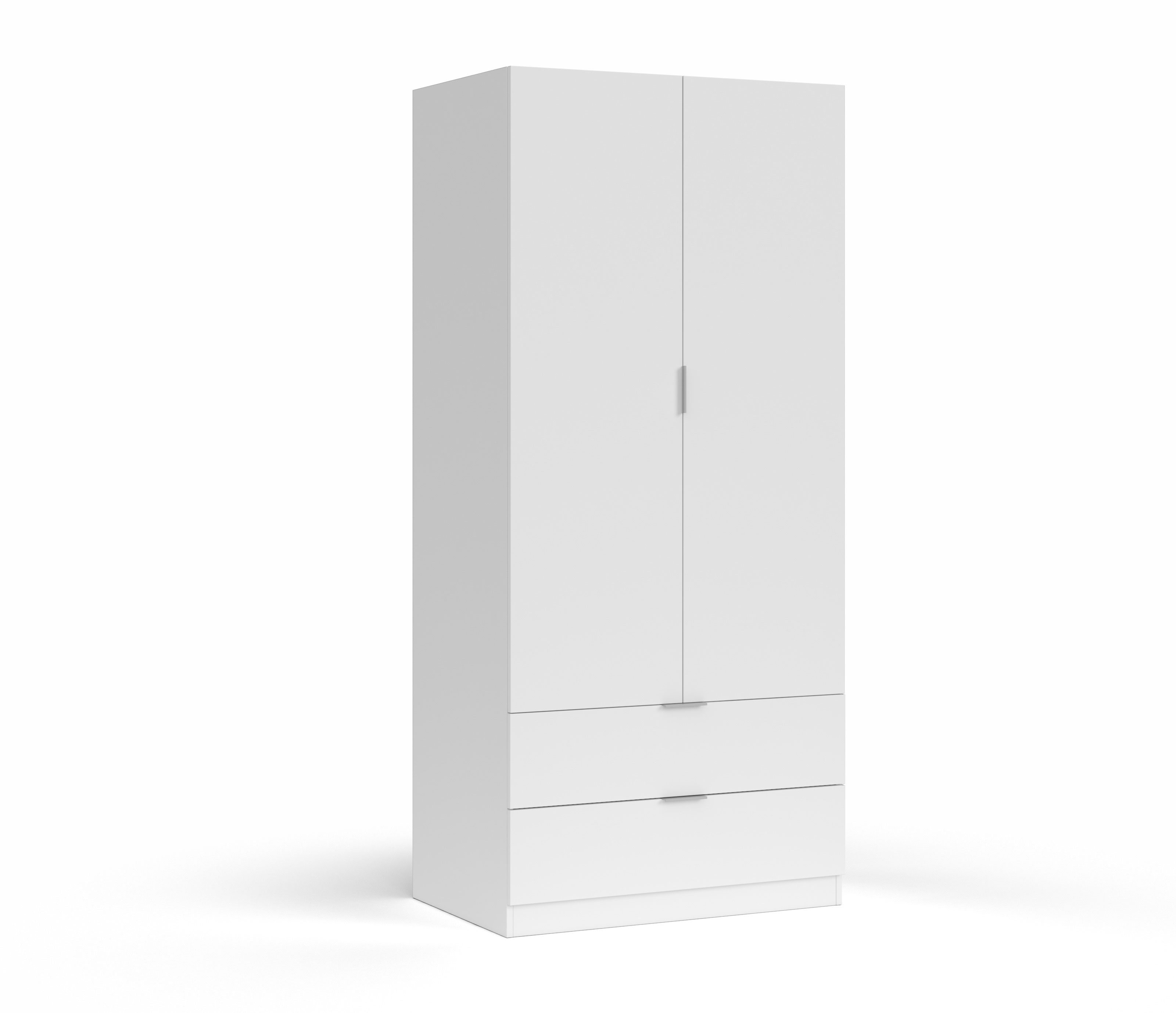 FORES LCX222O WARDROBE 2 DOORS AND 2 DRAWERS WHITE 180X81X52CM