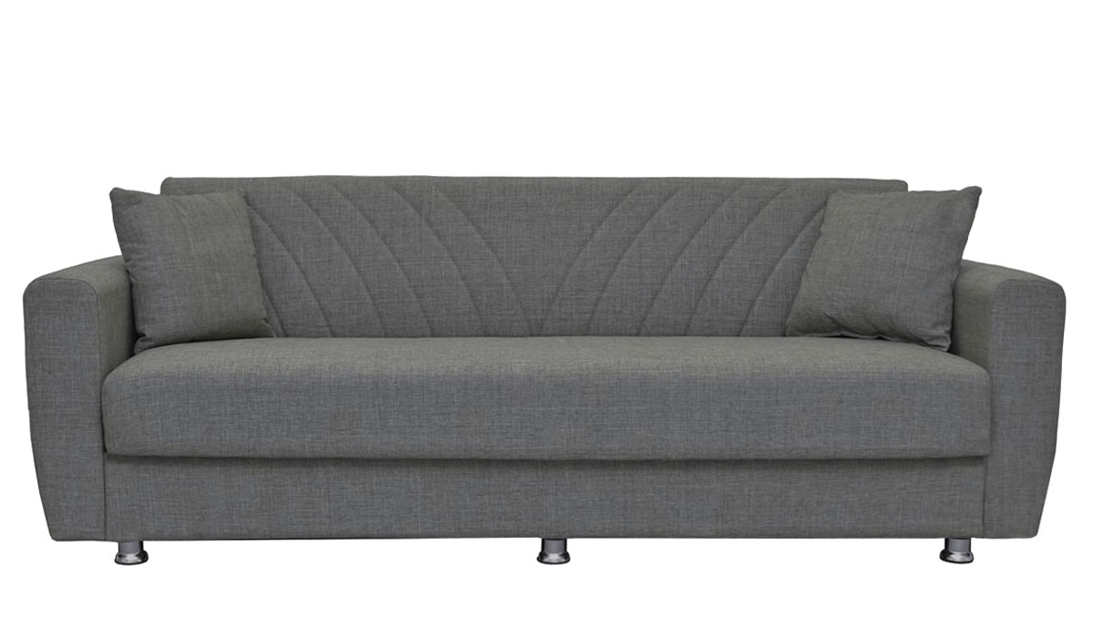 JUAN 3 SEATER SOFA BED WITH STORAGE GREY 214X82X80CM