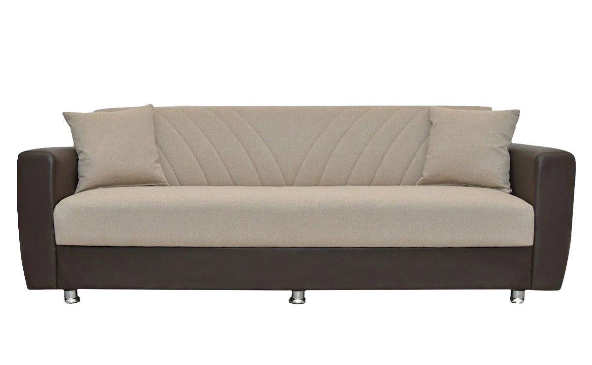 JUAN 3 SEATER SOFA BED WITH STORAGE BEIGE/BROWN 214X82X80CM