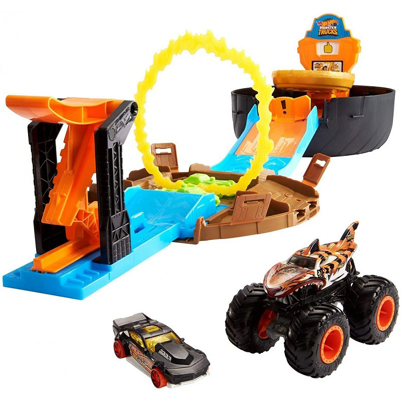 HOT WHEELS GVK48 MONSTER TRUCKS STUNT TIRE PLAY SET