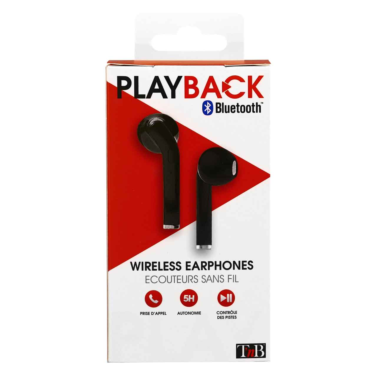 TNB EBPLAYBKTWS PLAYBACK TRUE WIRELESS EARBUDS WITH CHARGING CASE BLACK