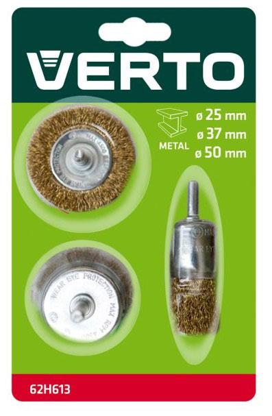 VERTO 3PCS STEEL WIRE BRUSH