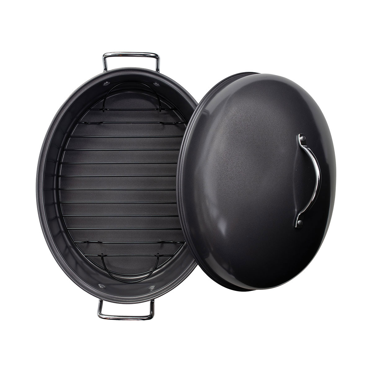 ESTIA ROASTER CARBON STEEL OVAL 43X32X25CM 9L