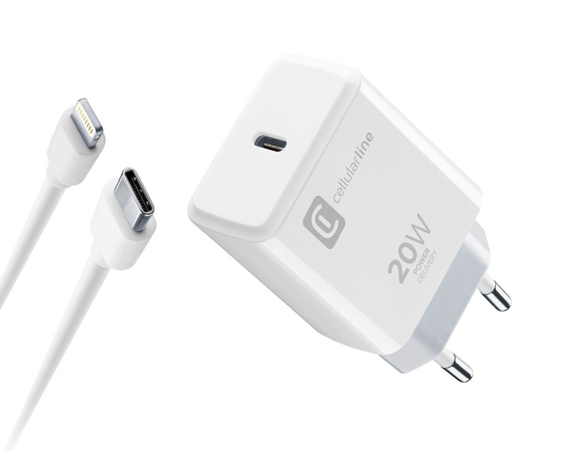 CELLULAR LINE ΚΙΤ ΦΟΡΤΙΣΤΗ USB-C APPLE C2L 20W ΛΕΥΚΟ