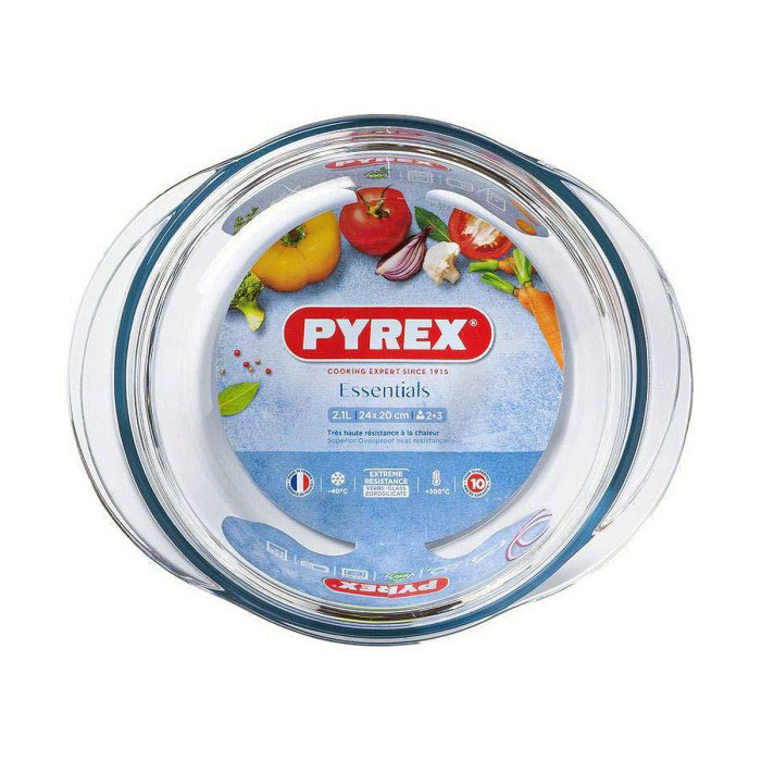 PYREX ESSENTIALS ΣΤΡΟΓΓΥΛΗ ΚΑΤΣΑΡΟΛΑ ΜΕ ΚΑΠΑΚΙ 2.1L 24X20X10CM