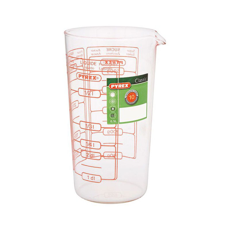 PYREX CLASSIC ΓΥΑΛΙΝΗ ΚΑΝΑΤΑ ΜΕΤΡΗΣΗΣ 0.5L