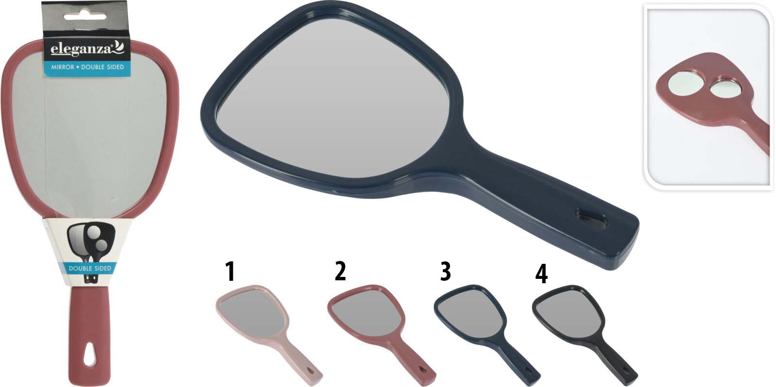 MAKE UP MIRROR WITH HANDLE 4 ΔΙΑΦΟΡΕΤΙΚΑ ΧΡΩΜΑΤΑ