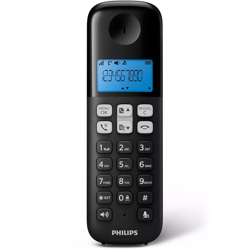 PHILIPS D1611B/GRS ΜΑΥΡΟ (ΕΛΛΗΝΙΚΟ ΜΕΝΟΥ) ΑΣΥΡΜΑΤΟ ΤΗΛΕΦΩΝΟ ΑΝΟΙΧΤΗ ΑΚΡΟΑΣΗ, ΦΩΤΙΖΟΜΕΝΗ ΟΘΟΝΗ ΚΑΙ 50 ΜΝΗΜΕΣ