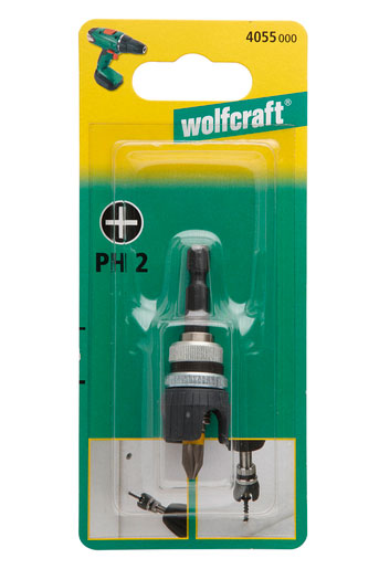 WOLFCRAFT 4055000 BIT HOLDER PH2 WITH SHAFT 1/4'' DEPTH STOP