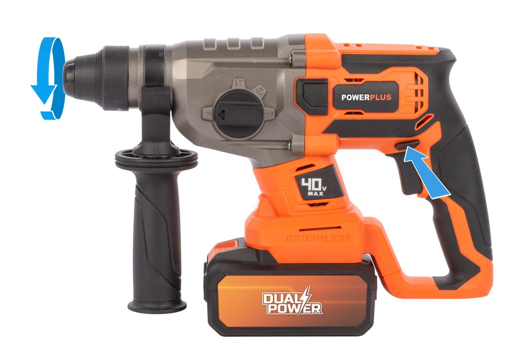 POWERPLUS POWDP15680 HAMMER DRILL SDS 40V SOLO NO BATTERY INCLUDED