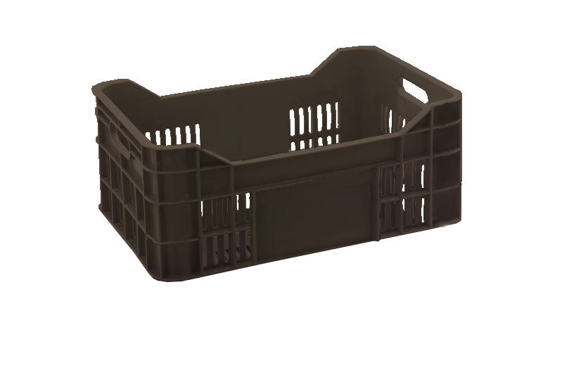 PLASTIC CRATE NO.1 DARK BROWN 630X330X223MM