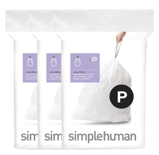 SIMPLEHUMAN BIN BAG LINER CODE P (50-60L) 20PCS