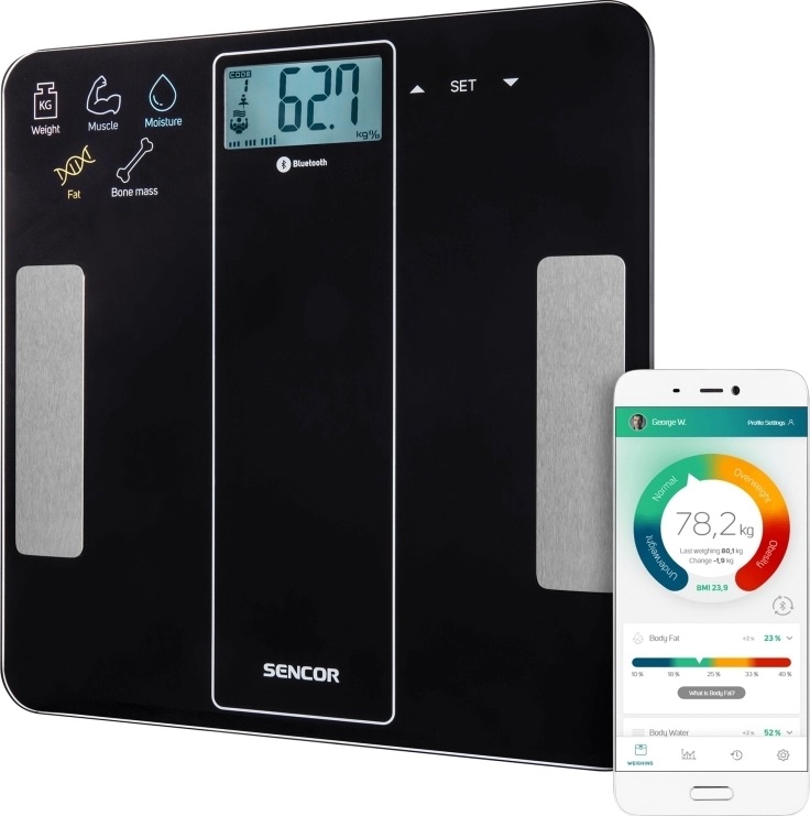 SENCOR SBS 8000BK DIGITAL SCALE BLUETOOTH FITNESS