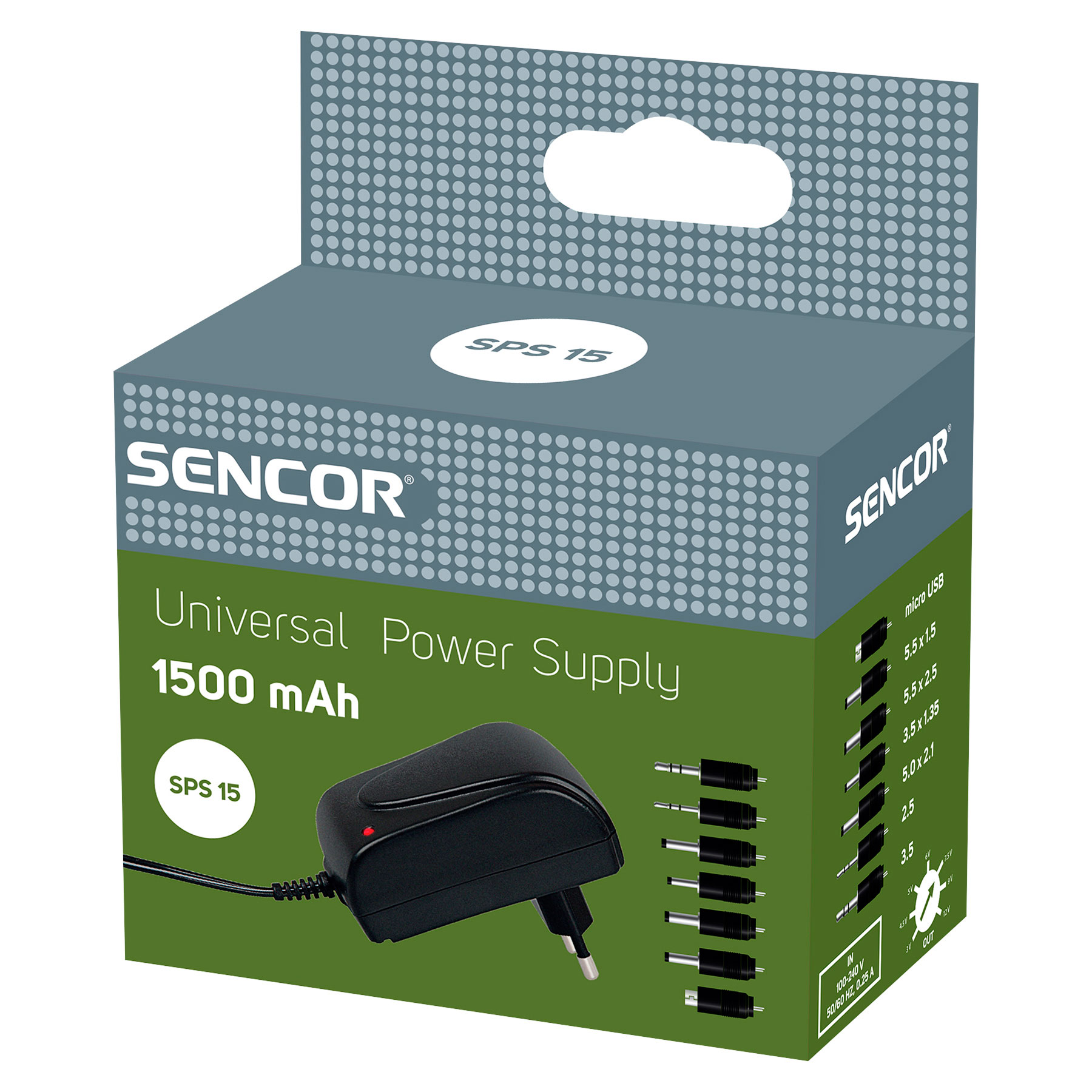 SENCOR SPS 15 UNIVERSAL SWITCHING POWER SUPPLY UNIT 1500 MAH