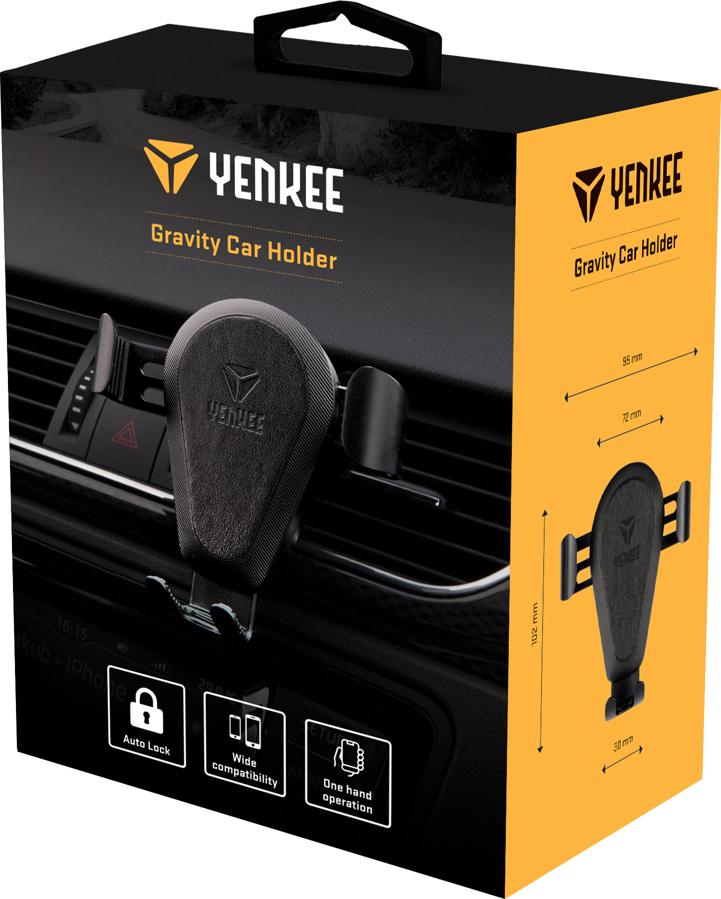 YENKEE YSM 410 GRAVITY CAR HOLDER FOR SMARTPHONES