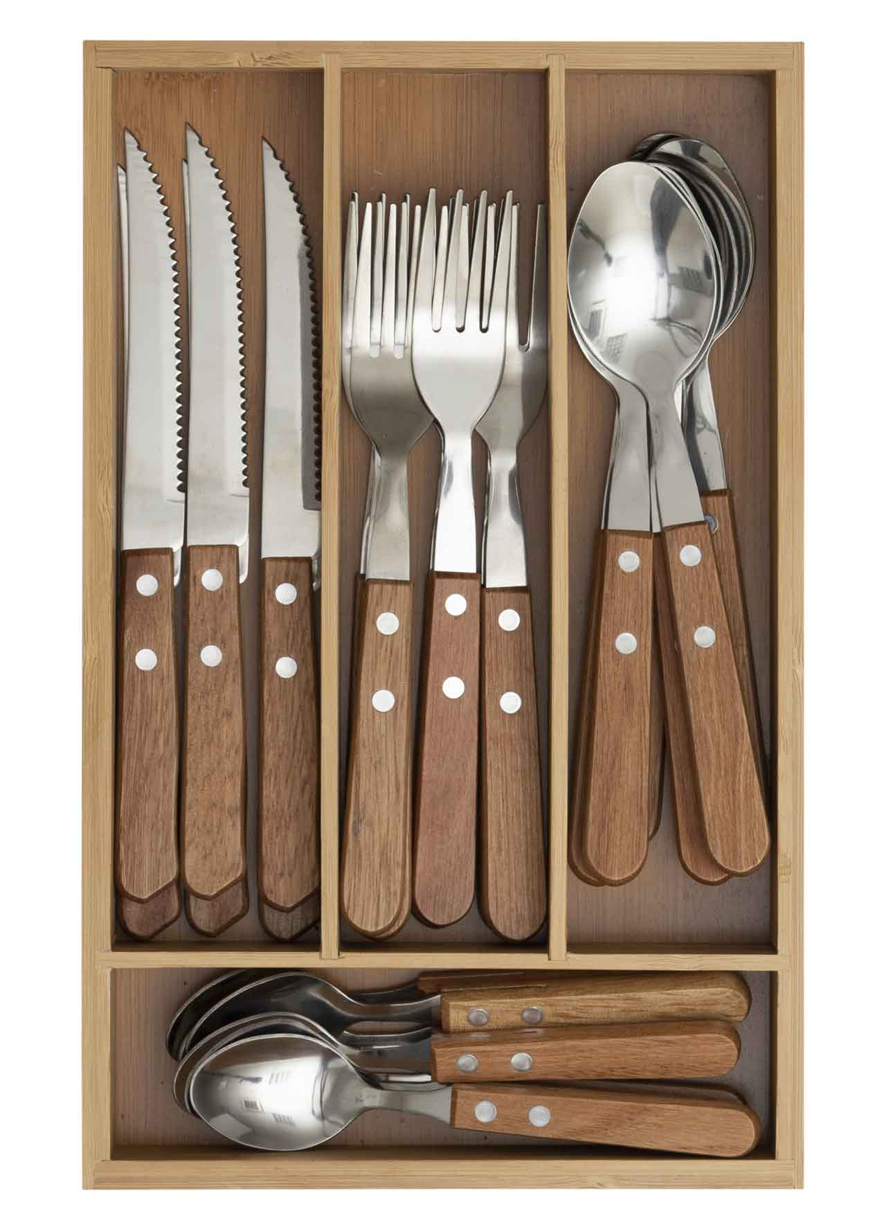 SECRET DE GOURMET CUTLERY SET WITH BAMBOO CASE 24PCS