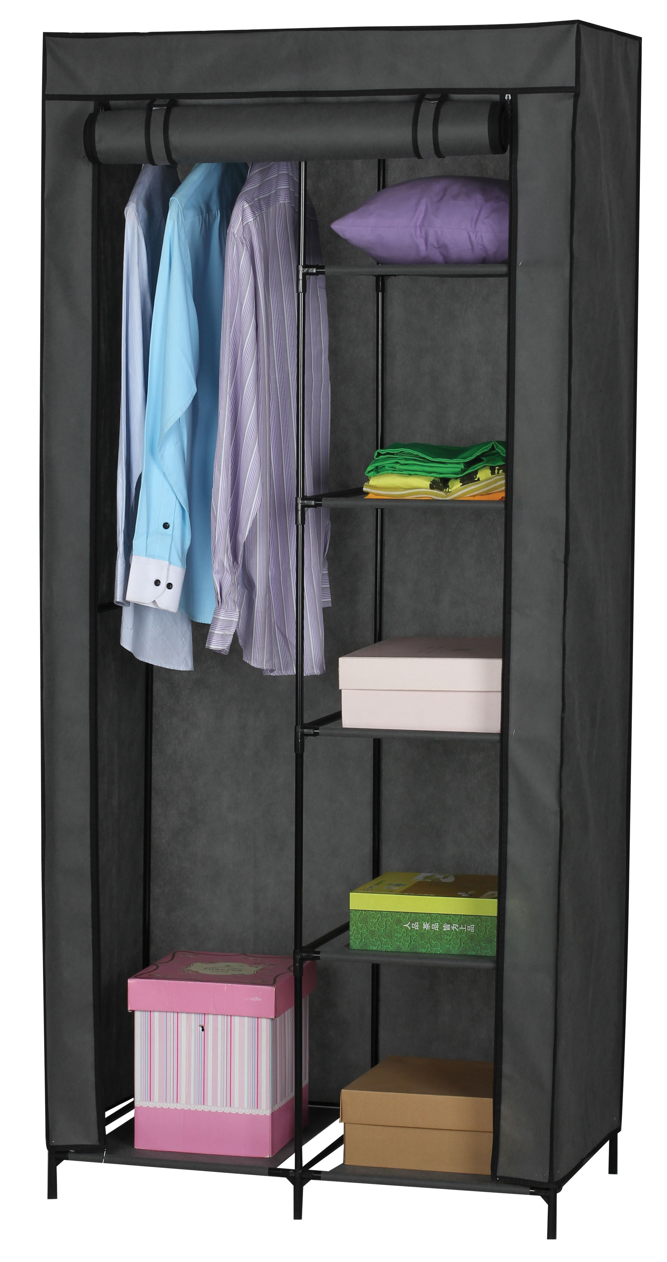 WARDROBE WITH 5 SHELVES 88X45X170CM