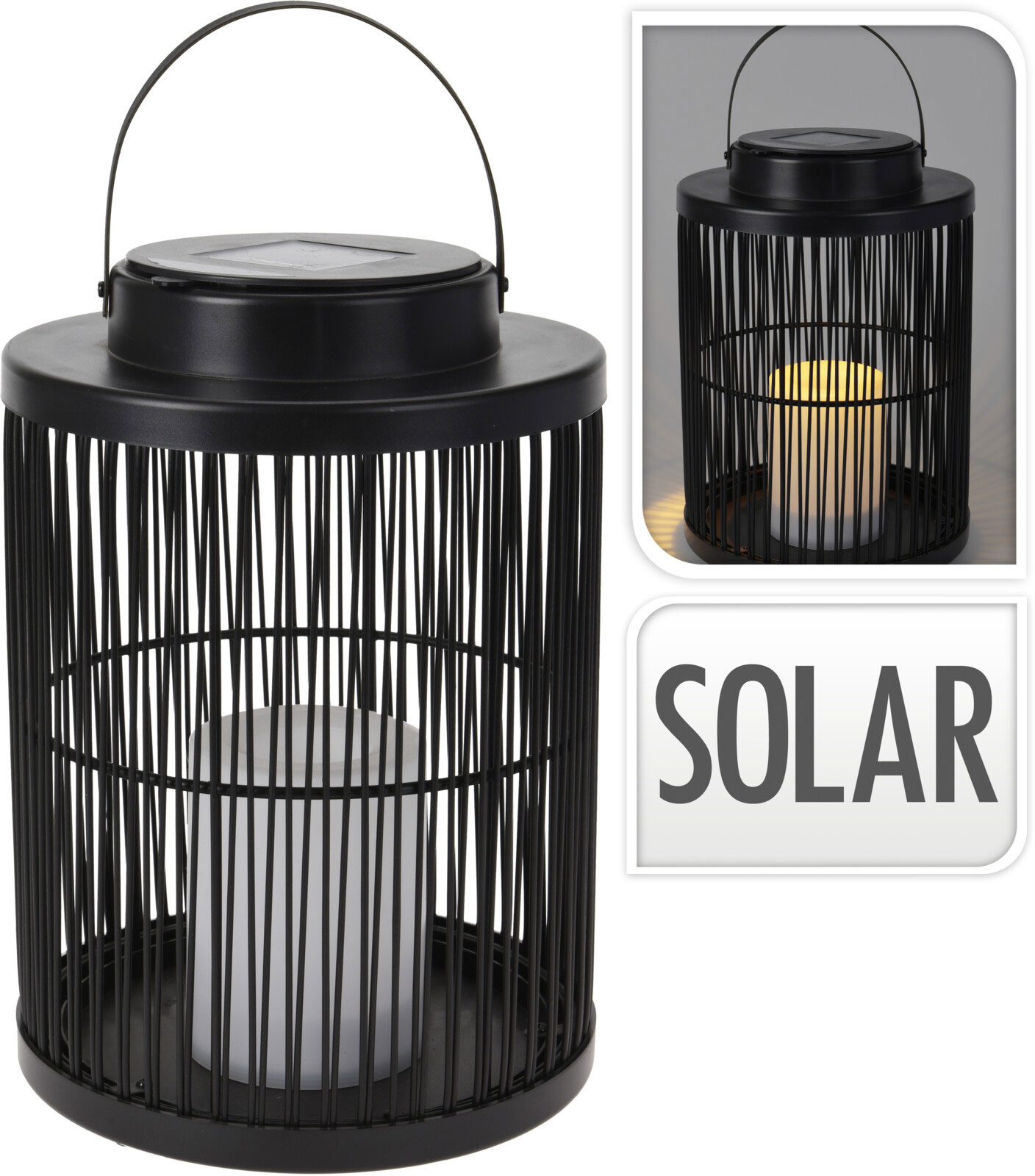 SOLAR GARDEN LIGHT BLACK LED