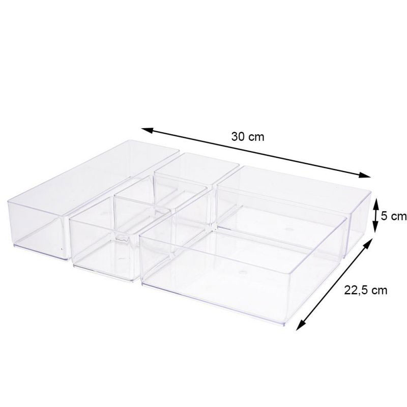 DRAWER ORGANIZER SET 6PCS 225X300X50MM