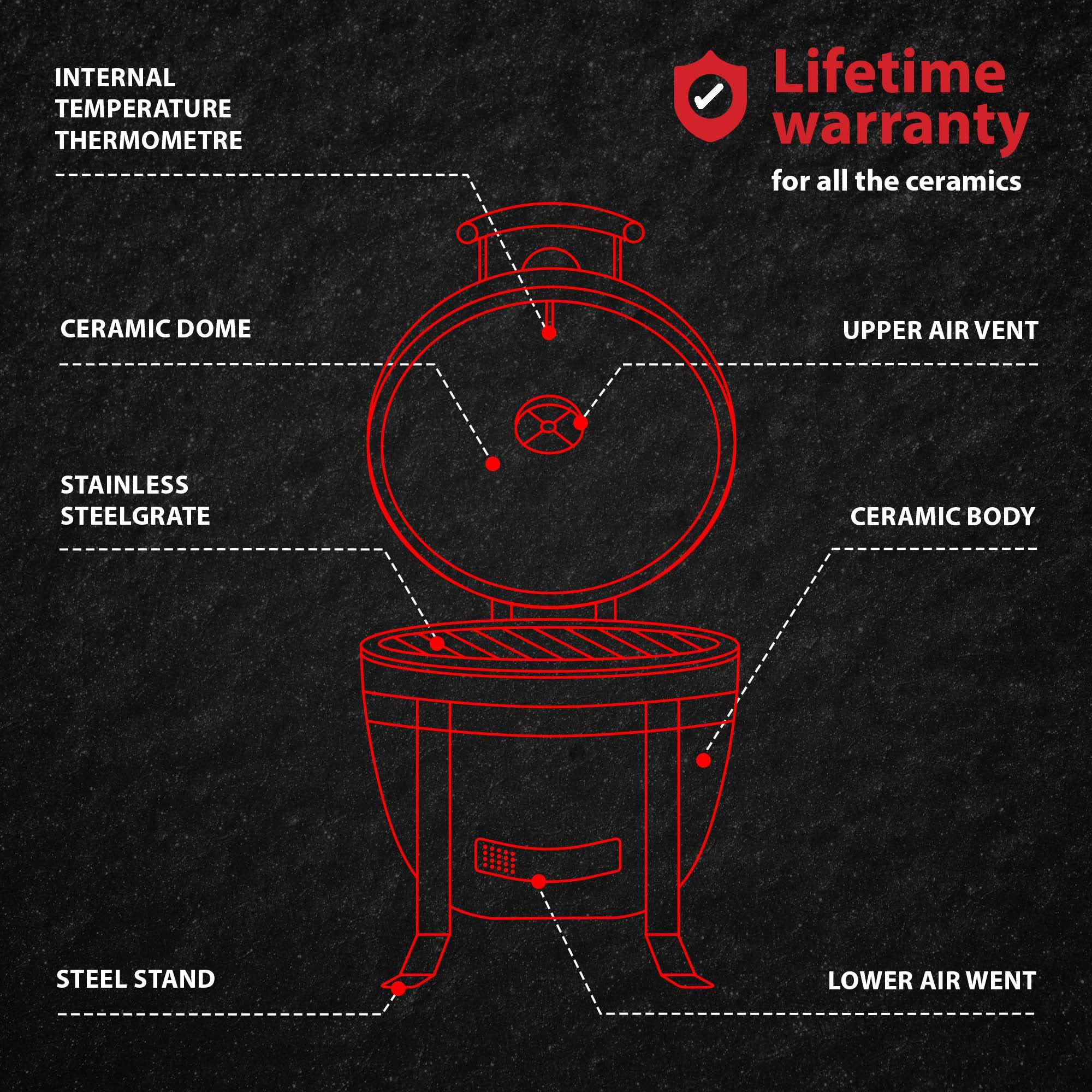 TOPKAMADO TQ0015 CHARCOAL STOVE GRILL 40CM (15'')