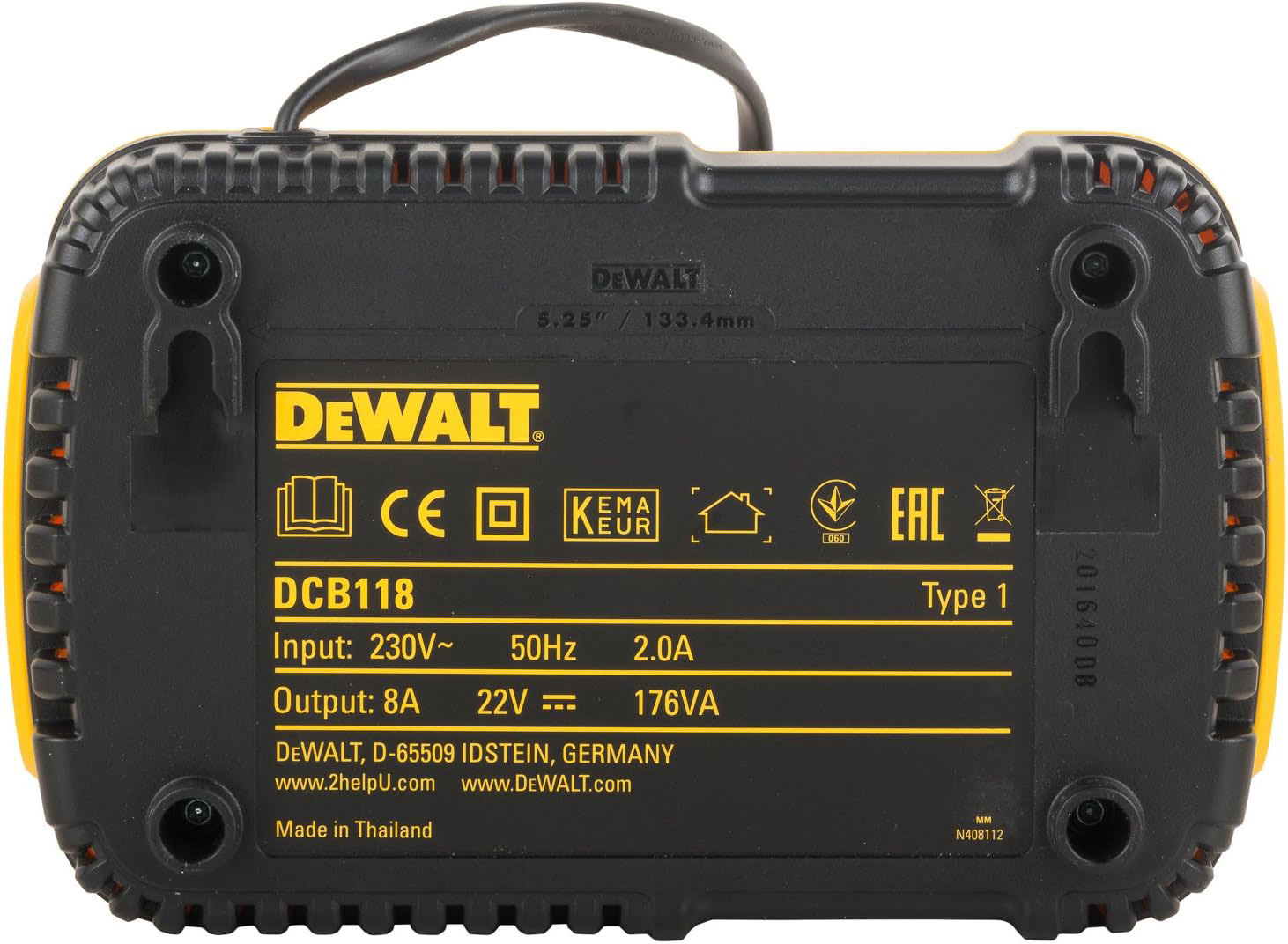 DEWALT DCB118-QW XR 18V FAST CHARGER 8A