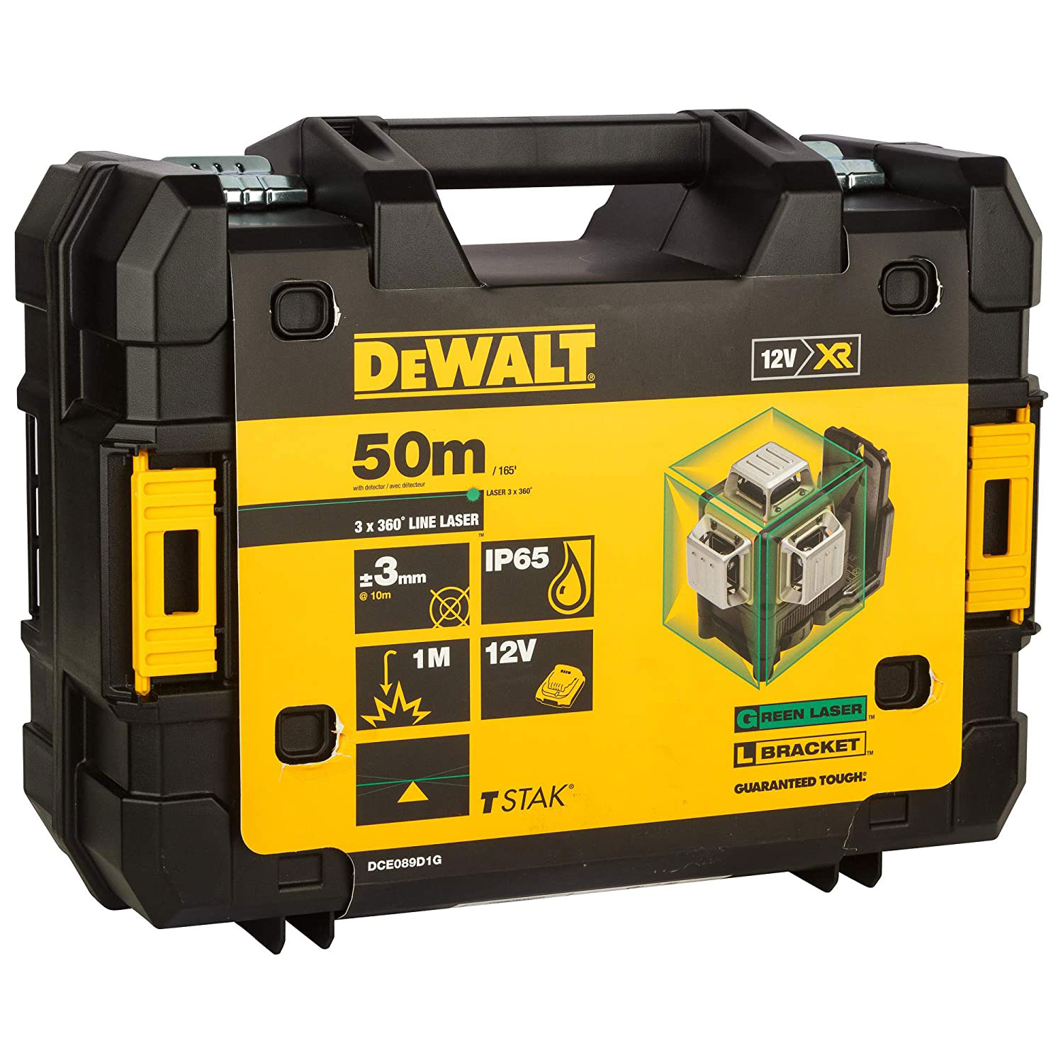 DEWALT DCE089D1G-QW 1080° SELF-ADJUSTING ROTARY LEVEL 12V GREEN