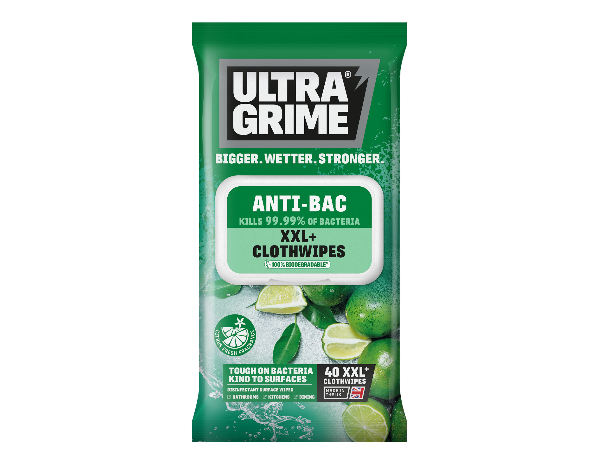 ULTRAGRIME LIFE ANTI-BAC 40XXL CLOTHWIPES