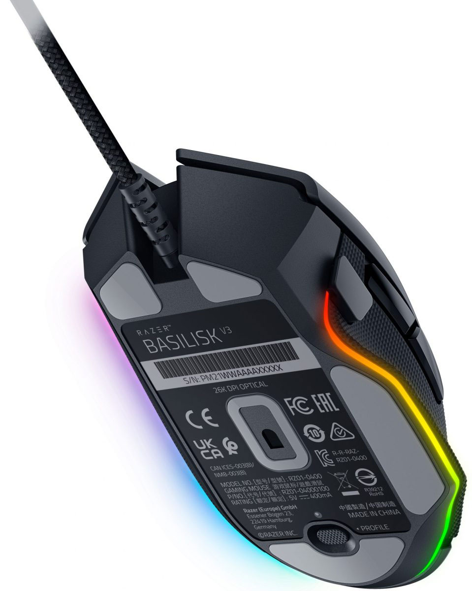 RAZER BASILISK V3 RGB ERGONOMIC FPS GAMING MOUSE WIRED OPTICAL SWITCHES