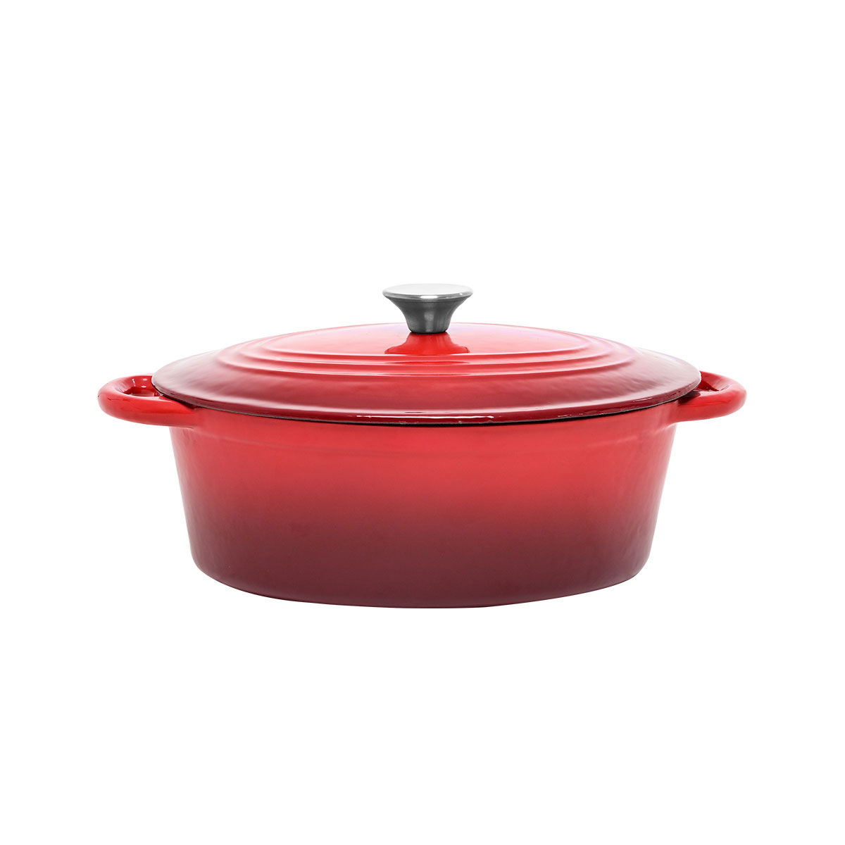 ESTIA CASSEROLE DISH CAST IRON 30CM WITH ENAMEL COATING RED