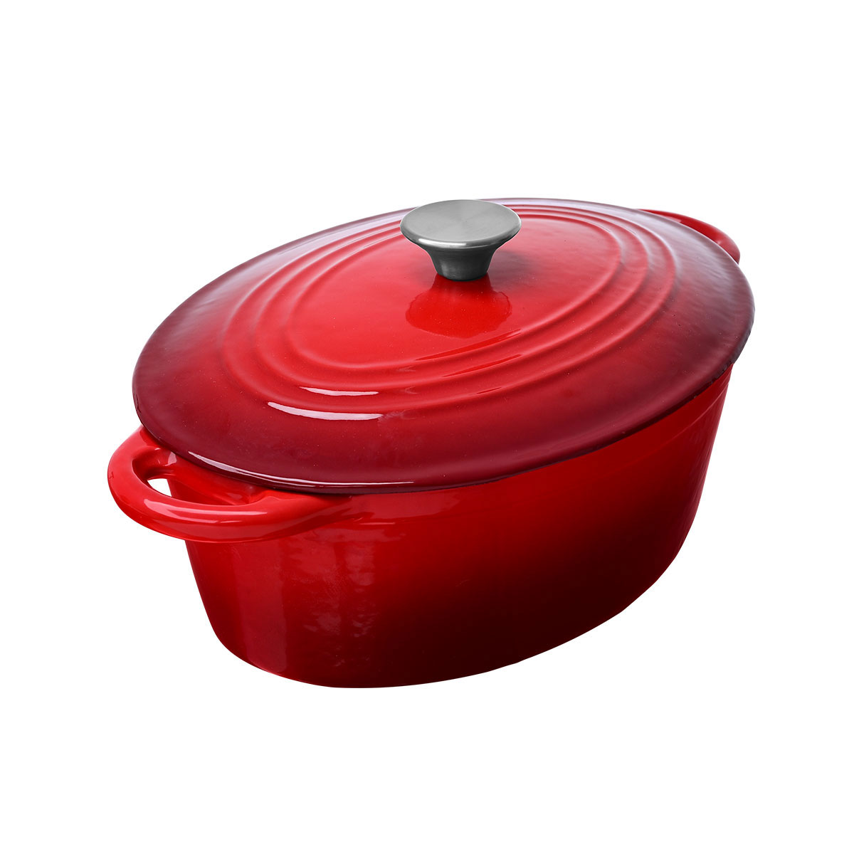 ESTIA CASSEROLE DISH CAST IRON 30CM WITH ENAMEL COATING RED