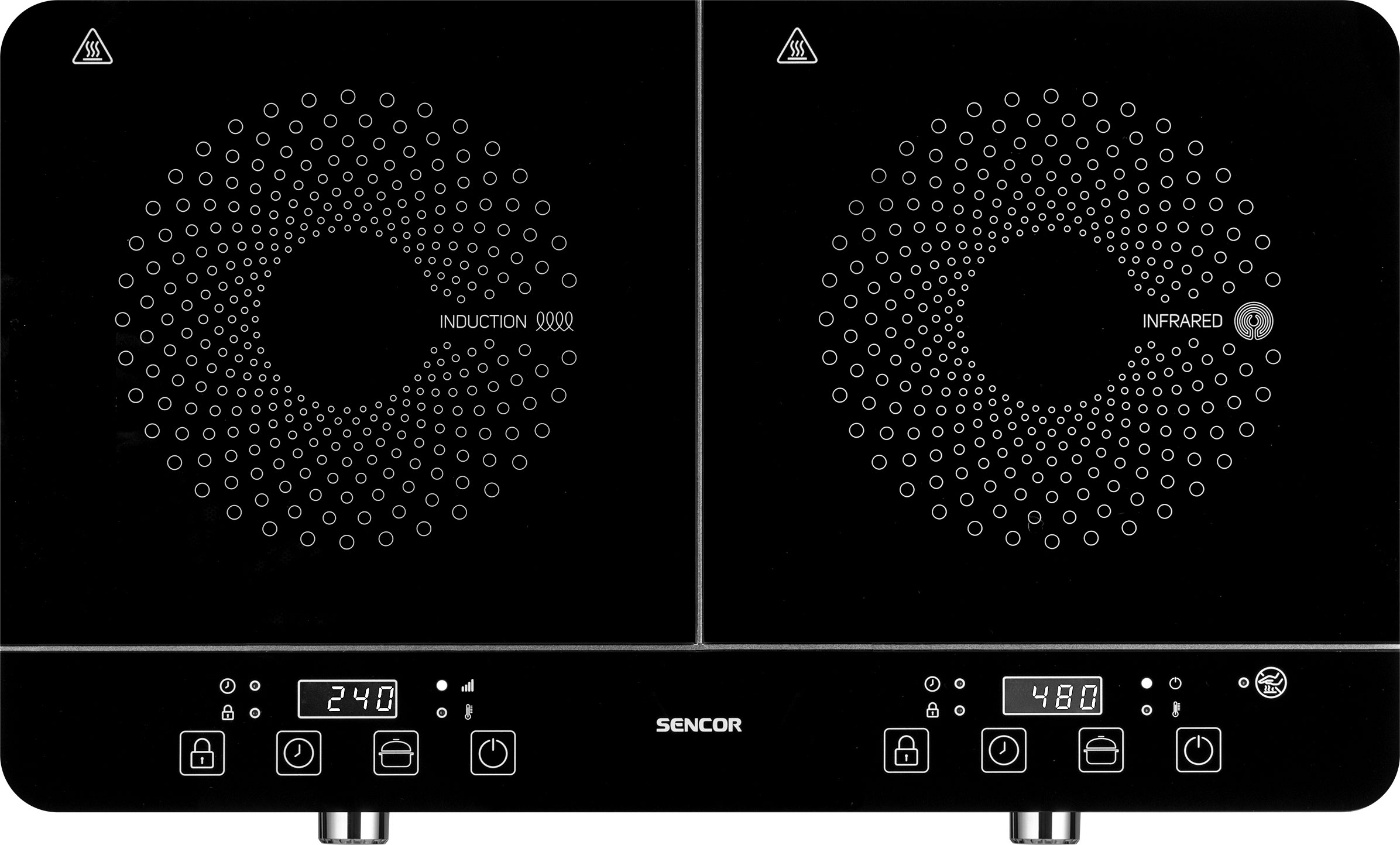 SENCOR SCP 4001BK DOUBLE INDUCTION & RADIANT COOKTOP 3400W