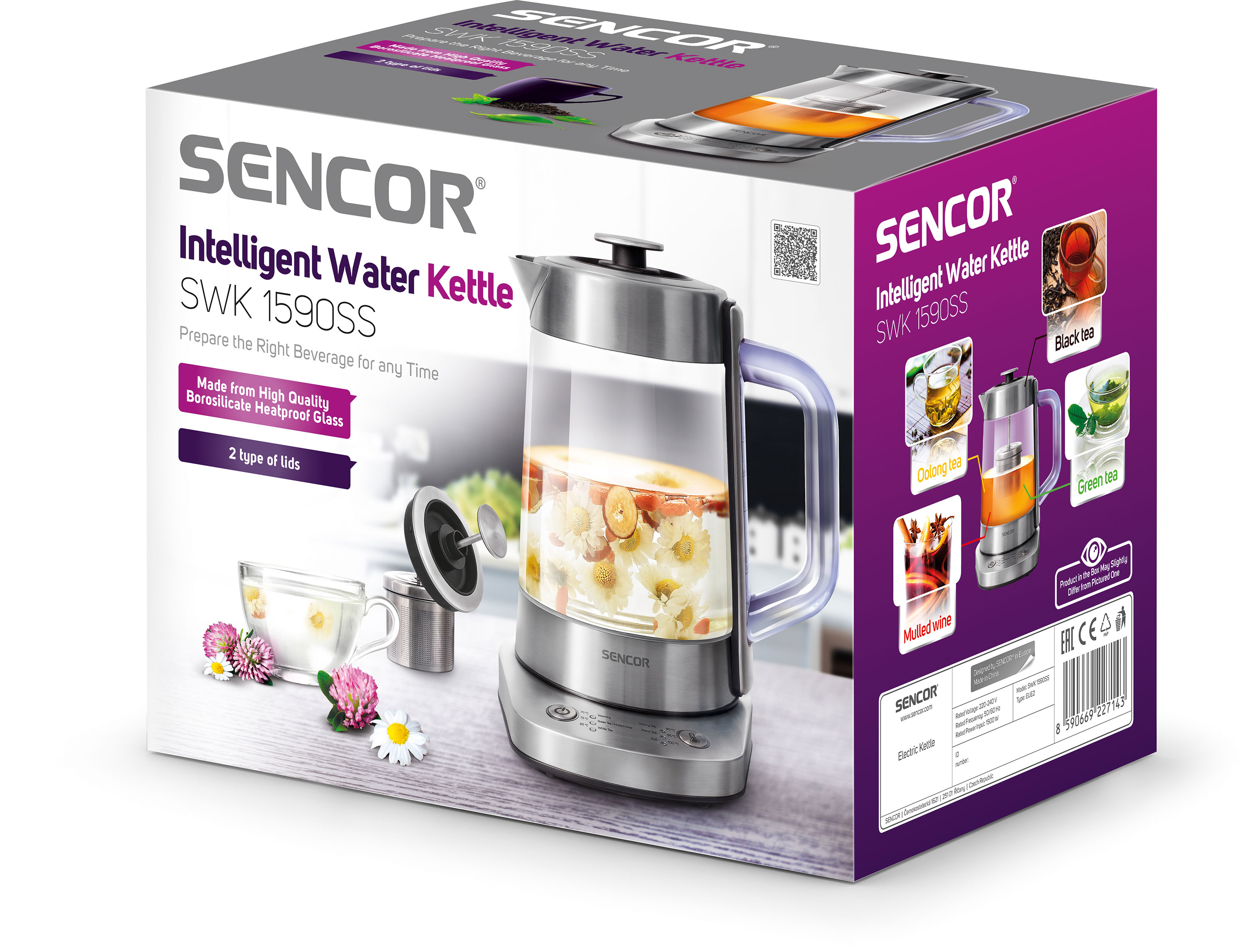 SENCOR SWK 1590SS INTELLIGENT WATER KETTLE 1.5L 1500W