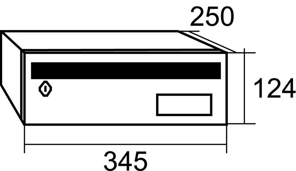 BTV MAIL BOX BARAJAS BLACK 345X250X124MM