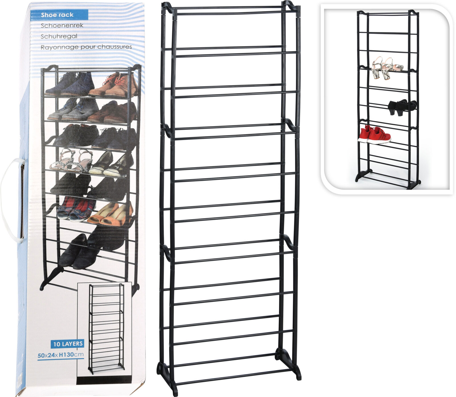 SHOE RACK 10 LAYERS 50X24XH130CM