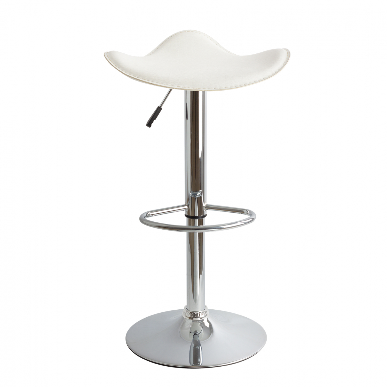 GANNA BAR STOOL HM201.02 WHITE PU WITH GAS LIFT 45X45X82CM