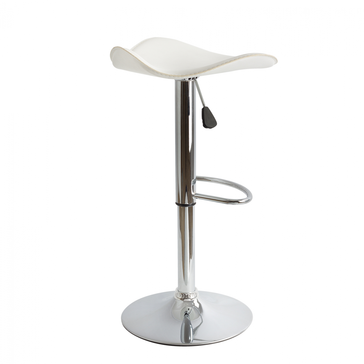 GANNA BAR STOOL HM201.02 WHITE PU WITH GAS LIFT 45X45X82CM