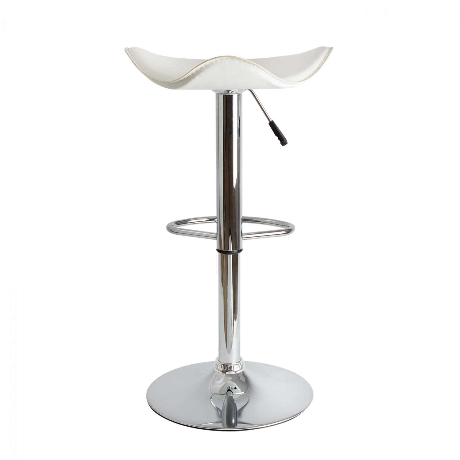 GANNA BAR STOOL HM201.02 WHITE PU WITH GAS LIFT 45X45X82CM