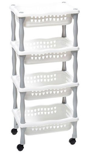 KITCHEN TROLLEY WITH 4 BASKETS 39X29X87CM