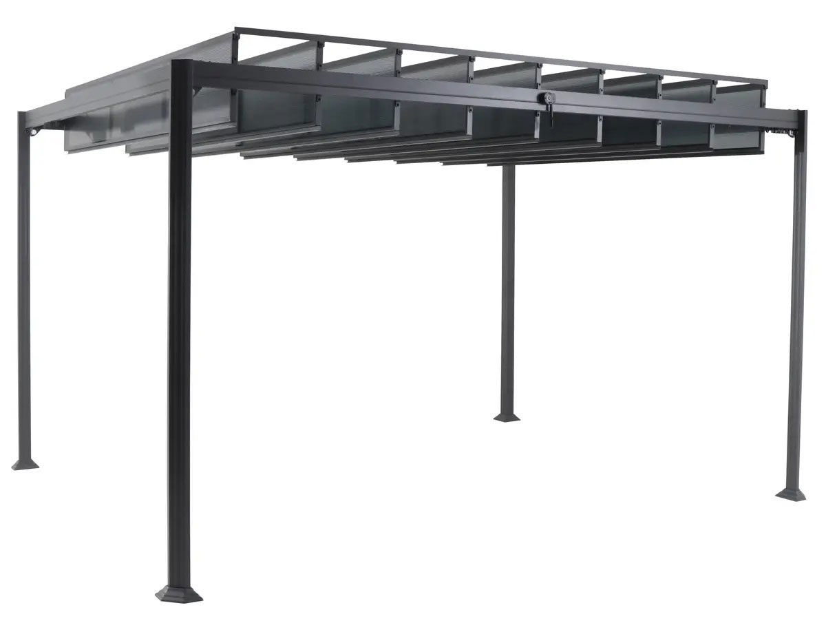 HESPERIDE BELIZE ALUMINIUM PERGOLA WITH LOUVERED ROOF 3X3.8M